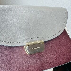 Fiorelli Gray and Burgundy Crossbody Bag